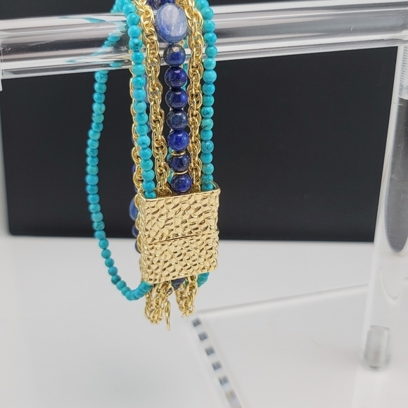 Blue, aqua and gold coloured bracelet EUC - Picture 2 of 8